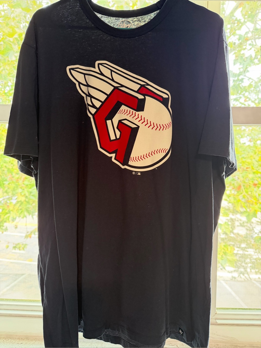 '47 navy blue Tee with White and Red Baseball Wing Graphic